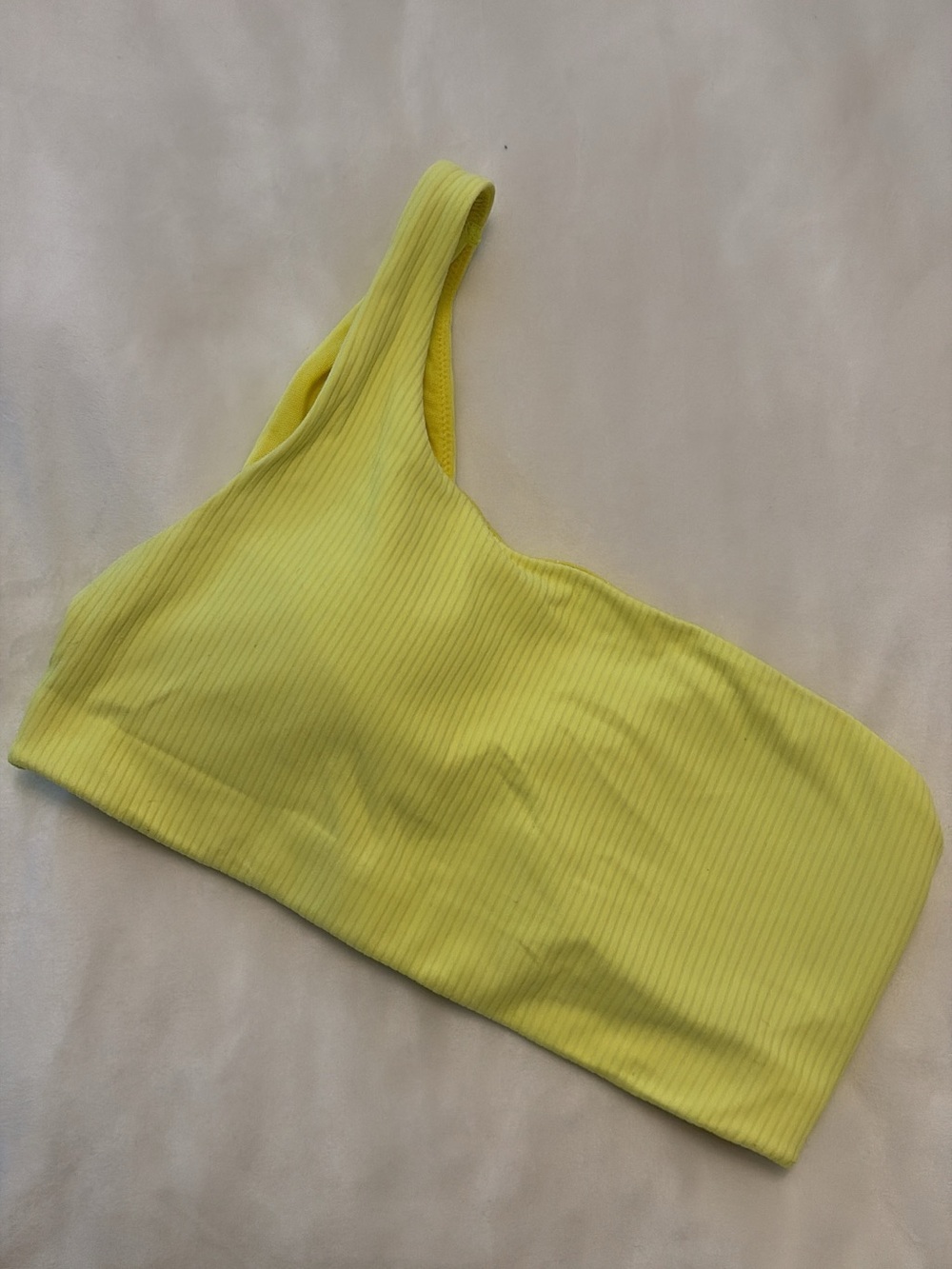 Lululemon One-Shoulder Ribbed Crop Top in Bright Yellow